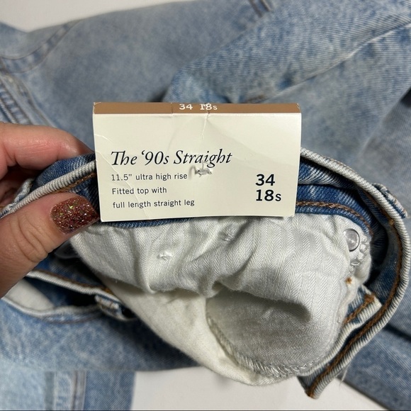 Abercrombie and Fitch Ultra High Rise 90s Straight Jean 18/34 short TikTok - Picture 14 of 16